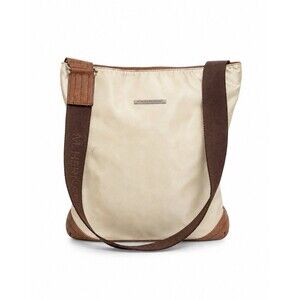 Mario Hernandez Cream Nylon Leather Trim Shoulder Bag Hand Made Colombia